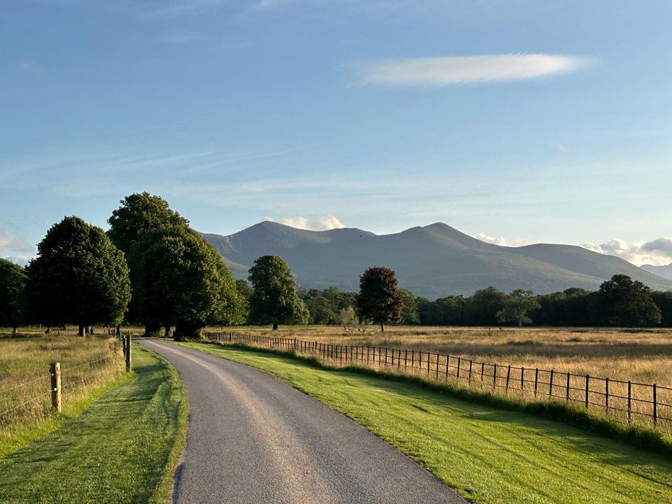 A quiet country lane leading towards the ranges